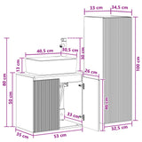 vidaXL Badkamermeubel Set 2 st Wit 33 x 34,5 x 100 cm Bewerkt hout