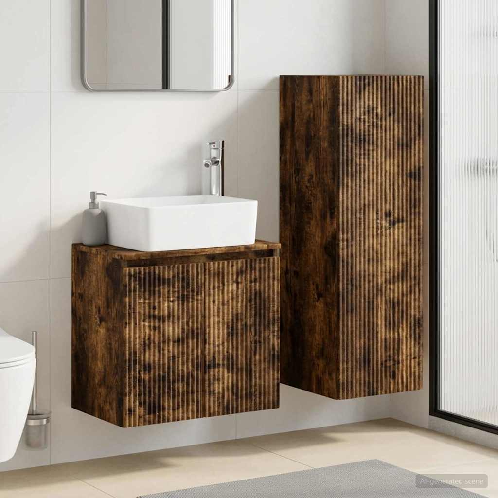 vidaXL Badkamermeubel Set 2 st Wit 33 x 34,5 x 100 cm Bewerkt hout
