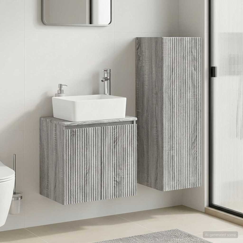 vidaXL Badkamermeubel Set 2 st Wit 33 x 34,5 x 100 cm Bewerkt hout