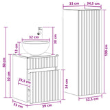vidaXL Badkamermeubel Set 2 st Wit 33 x 34,5 x 100 cm Bewerkt hout