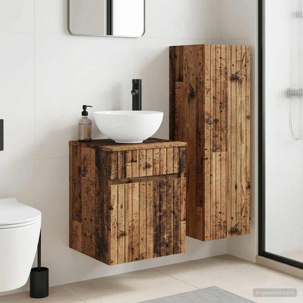 vidaXL Badkamermeubel Set 2 st Wit 33 x 34,5 x 100 cm Bewerkt hout