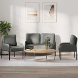vidaXL Sofa-Sets 3 pcs Lichtgrijs 115 x 56 x 80 cm Multiplex