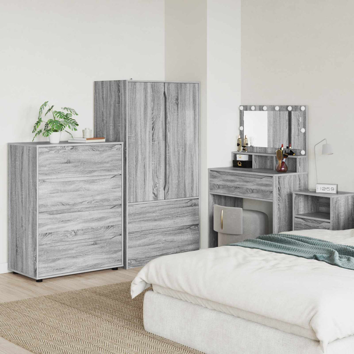 vidaXL Opbergkasten 2 pcs Wit 80 x 48 x 105 cm Bewerkt hout