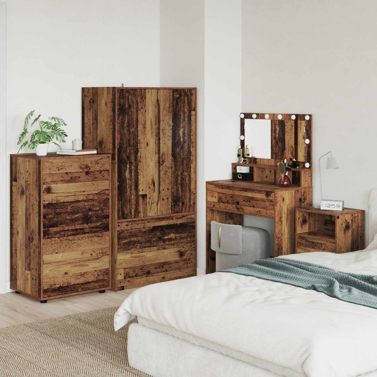 vidaXL Opbergkasten 2 pcs Wit 80 x 48 x 105 cm Bewerkt hout