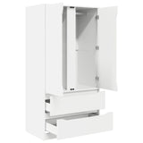 vidaXL Badkamerkast met lade Wit 79,5 x 49 x 156 cm Bewerkt hout