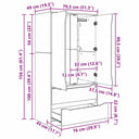 vidaXL Badkamerkast met lade Wit 79,5 x 49 x 156 cm Bewerkt hout