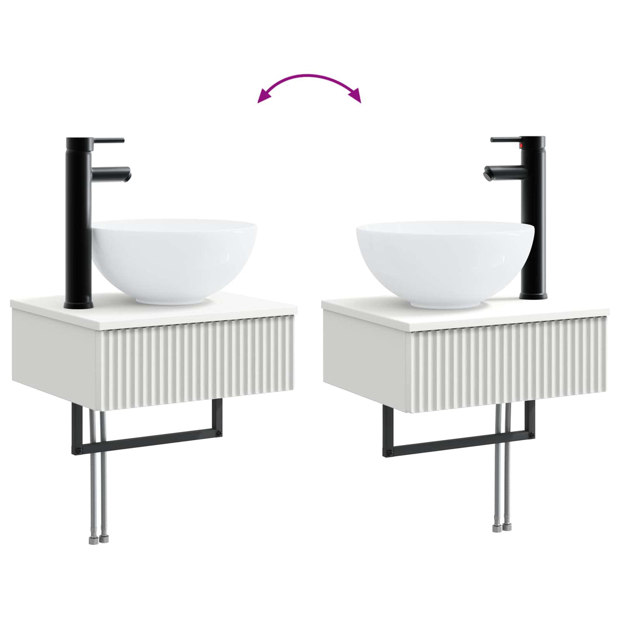 vidaXL Badkamerkast set 4 pcs Wit 100 x 14,5 x 70 cm Bewerkt hout
