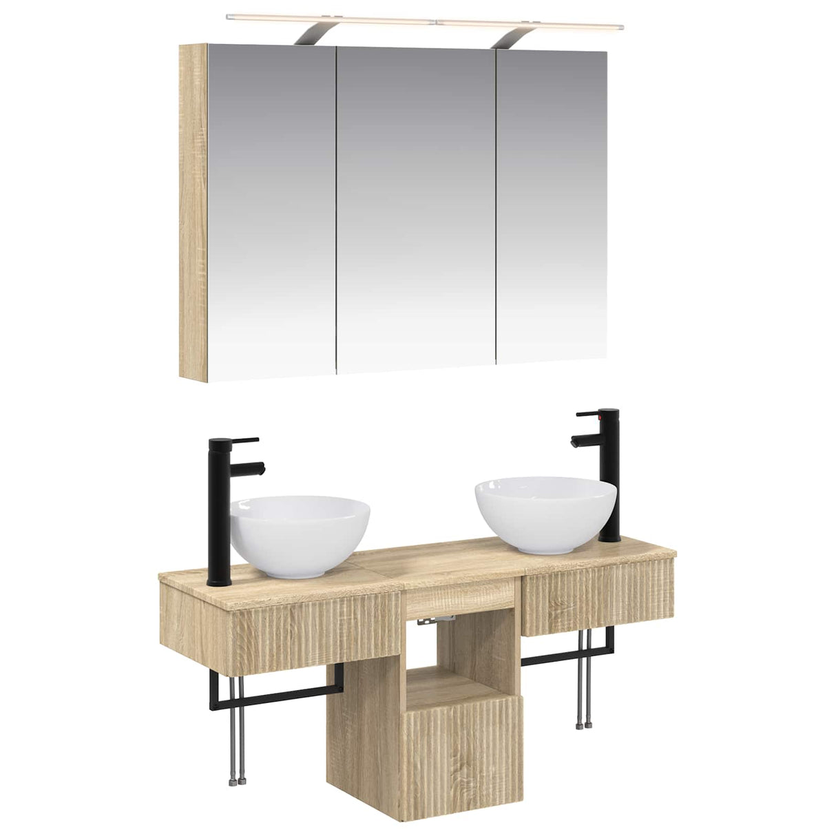 vidaXL Badkamerkast set 4 pcs Wit 100 x 14,5 x 70 cm Bewerkt hout