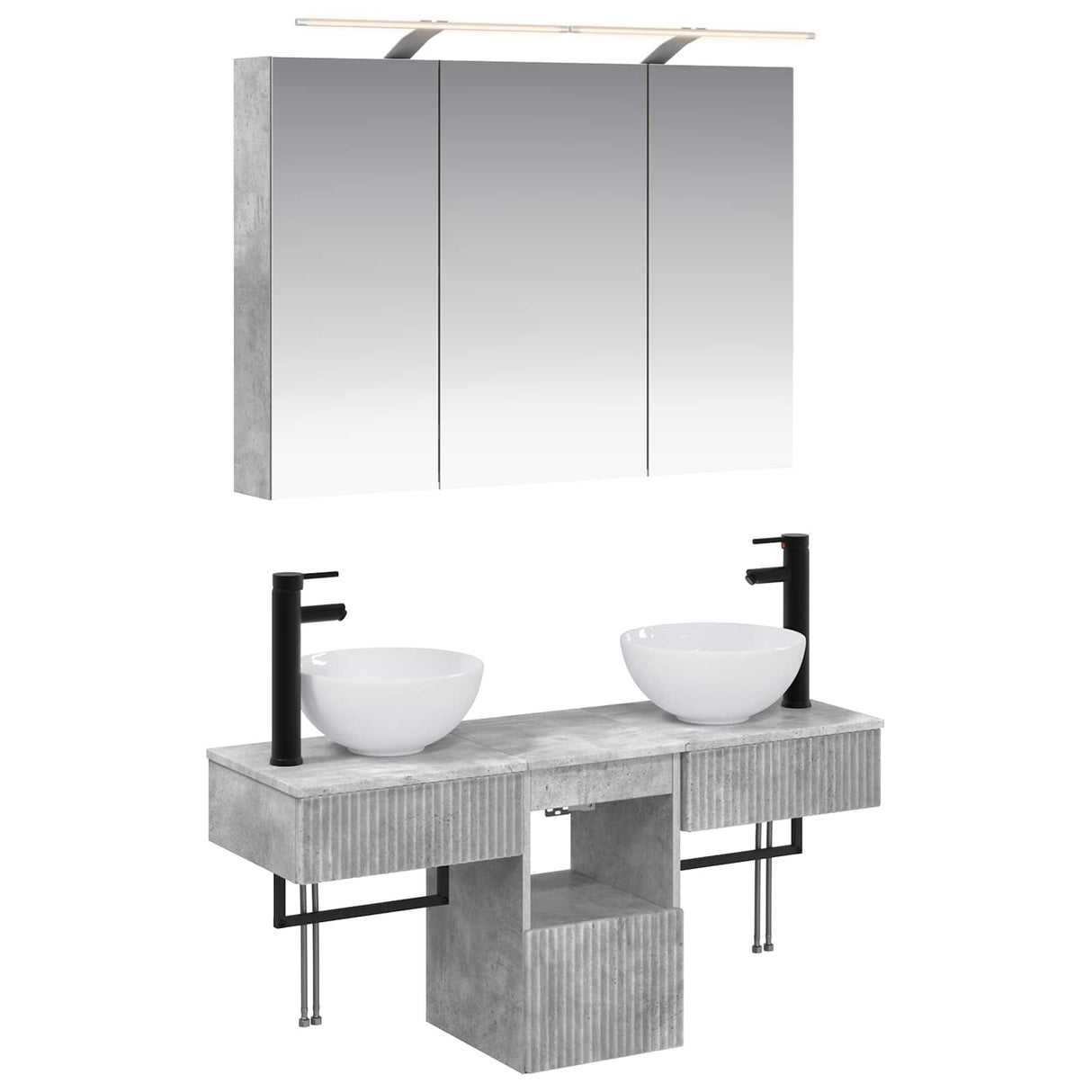 vidaXL Badkamerkast set 4 pcs Wit 100 x 14,5 x 70 cm Bewerkt hout