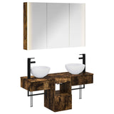 vidaXL Badkamerkast set 4 pcs Wit 103,5 x 15,5 x 70 cm Bewerkt hout