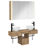 vidaXL Badkamerkast set 4 pcs Wit 103,5 x 15,5 x 70 cm Bewerkt hout