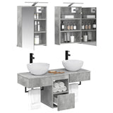 vidaXL Bathroom Cabinet Set 5 Pieces Concrete Grey Engineered Wood