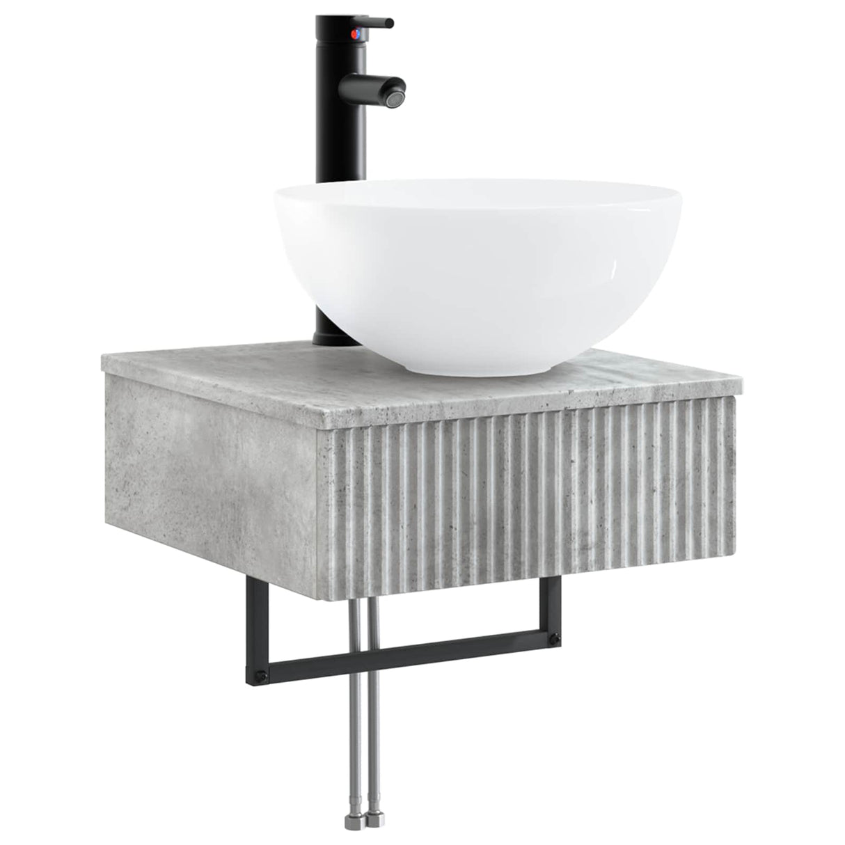 vidaXL Bathroom Cabinet Set 5 Pieces Concrete Grey Engineered Wood