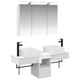 vidaXL Badkamerkast set 4 pcs Wit 100 x 14,5 x 70 cm Bewerkt hout