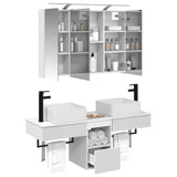 vidaXL Badkamerkast set 4 pcs Wit 100 x 14,5 x 70 cm Bewerkt hout
