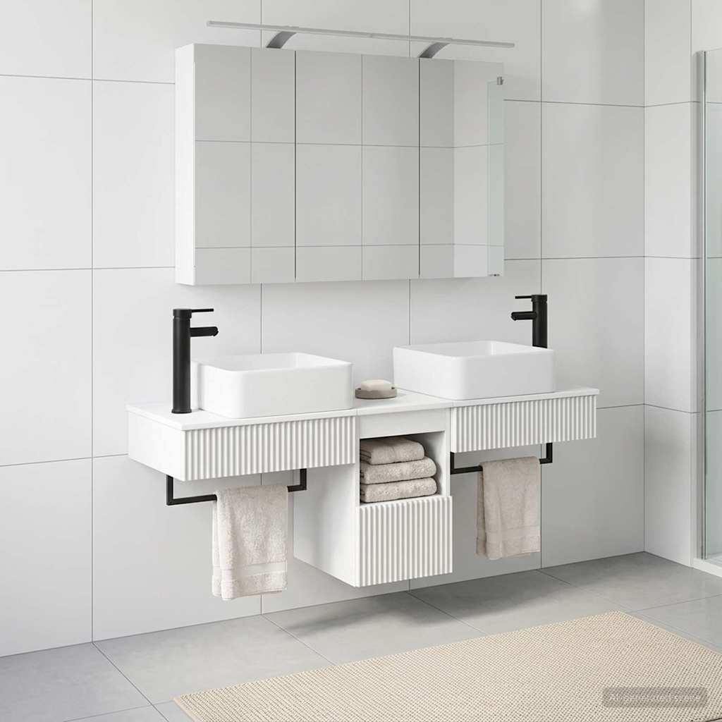 vidaXL Badkamerkast set 4 pcs Wit 100 x 14,5 x 70 cm Bewerkt hout
