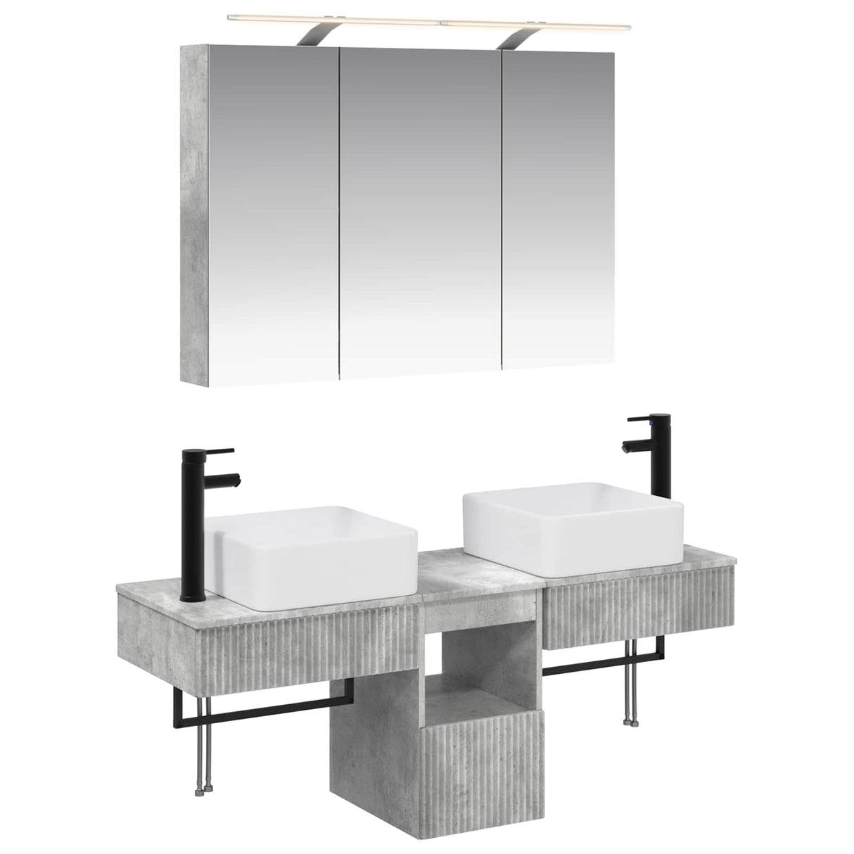 vidaXL Badkamerkast set 4 pcs Wit 100 x 14,5 x 70 cm Bewerkt hout
