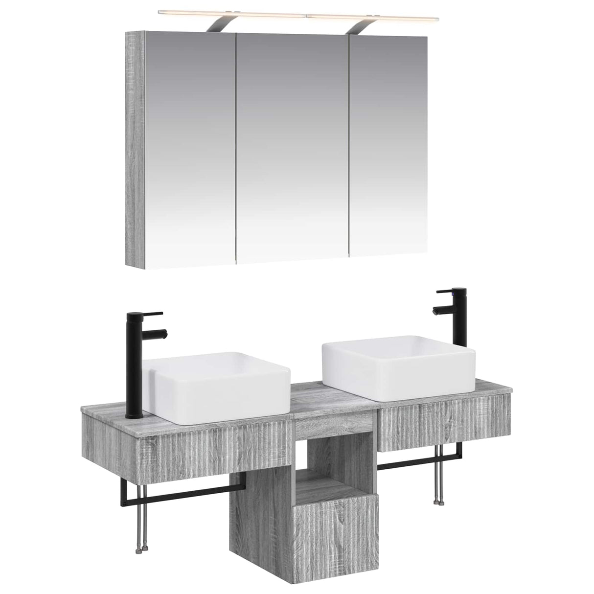 vidaXL Badkamerkast set 4 pcs Wit 100 x 14,5 x 70 cm Bewerkt hout