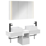 vidaXL Bathroom Cabinet Set 4 pcs White 103.5 x 15.5 x 70 cm Engineered Wood