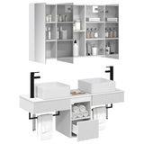 vidaXL Bathroom Cabinet Set 4 pcs White 103.5 x 15.5 x 70 cm Engineered Wood