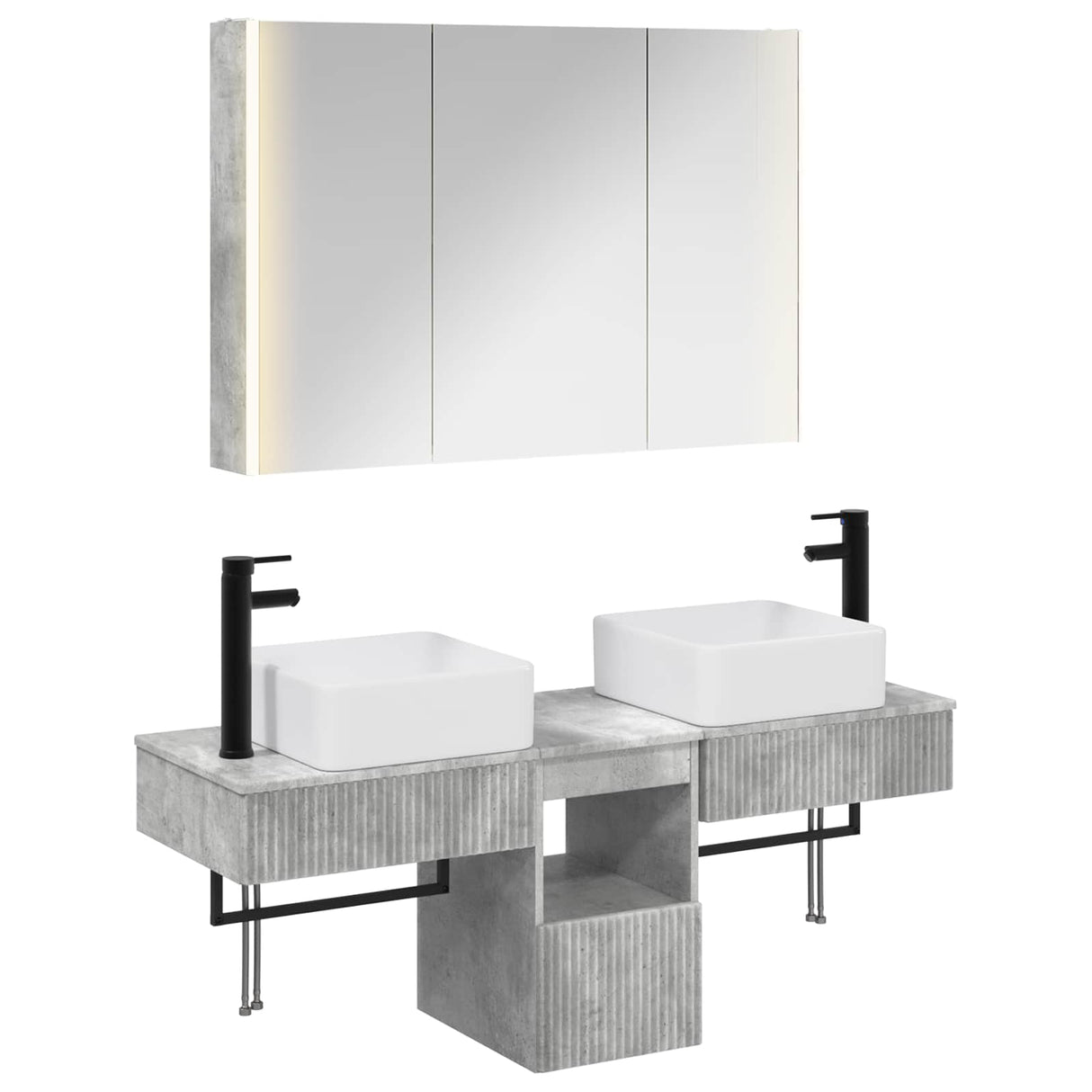 vidaXL Bathroom Cabinet Set 4 pcs White 103.5 x 15.5 x 70 cm Engineered Wood