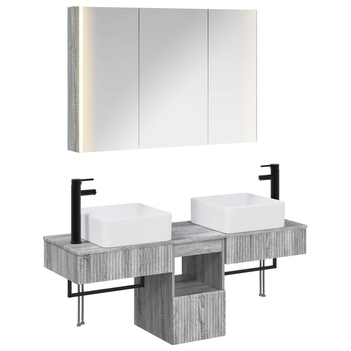 vidaXL Bathroom Cabinet Set 4 pcs White 103.5 x 15.5 x 70 cm Engineered Wood