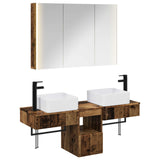 vidaXL Bathroom Cabinet Set 4 pcs White 103.5 x 15.5 x 70 cm Engineered Wood