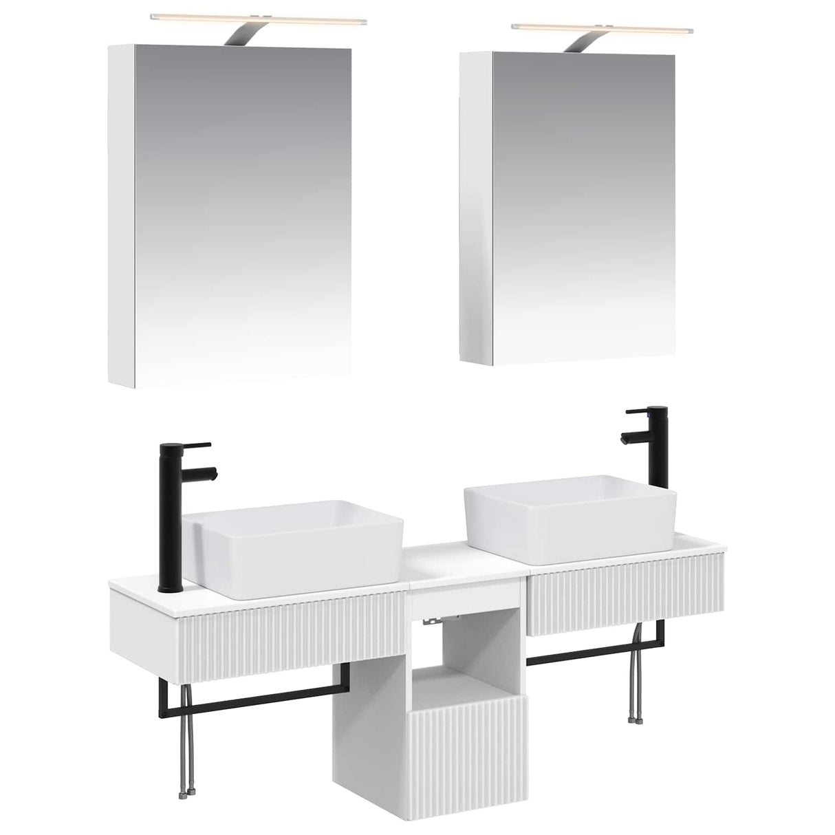 vidaXL Badkamerkast set 5 pcs Wit 50 x 14,5 x 70 cm Bewerkt hout