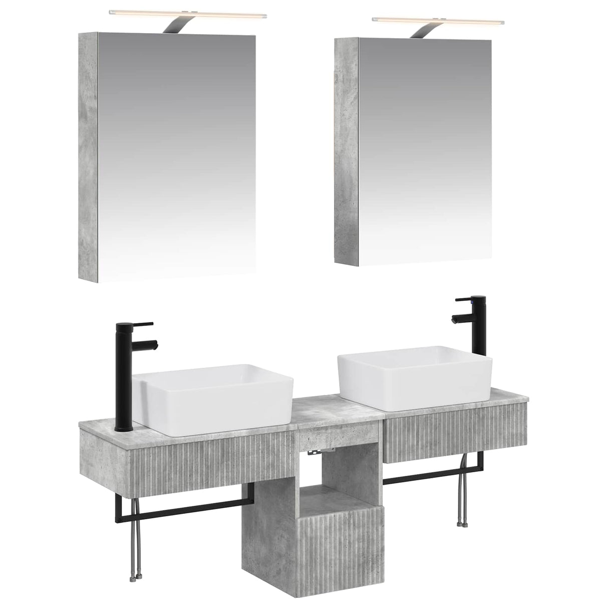 vidaXL Badkamerkast set 5 pcs Wit 50 x 14,5 x 70 cm Bewerkt hout