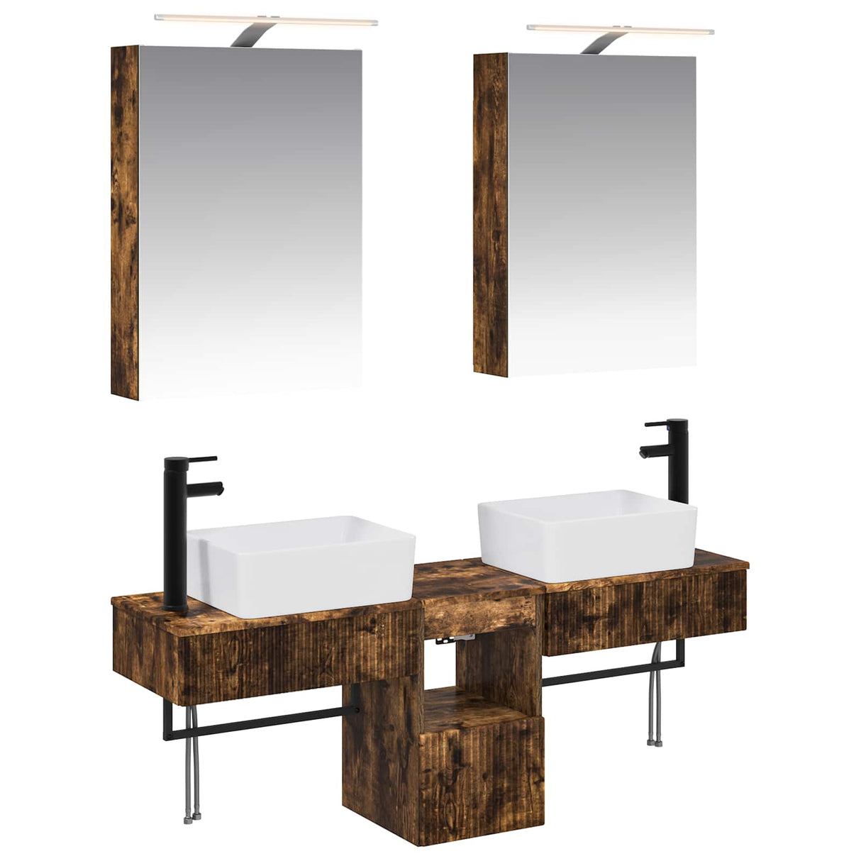 vidaXL Badkamerkast set 5 pcs Wit 50 x 14,5 x 70 cm Bewerkt hout