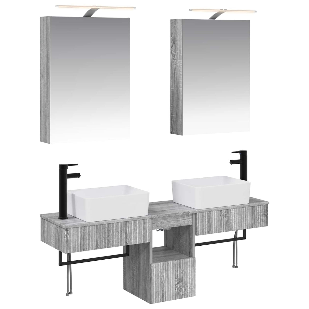 vidaXL Badkamerkast set 5 pcs Wit 50 x 14,5 x 70 cm Bewerkt hout
