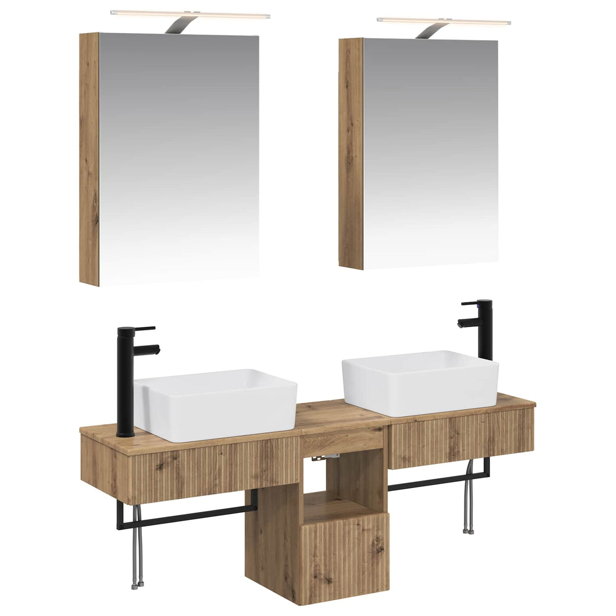 vidaXL Badkamerkast set 5 pcs Wit 50 x 14,5 x 70 cm Bewerkt hout