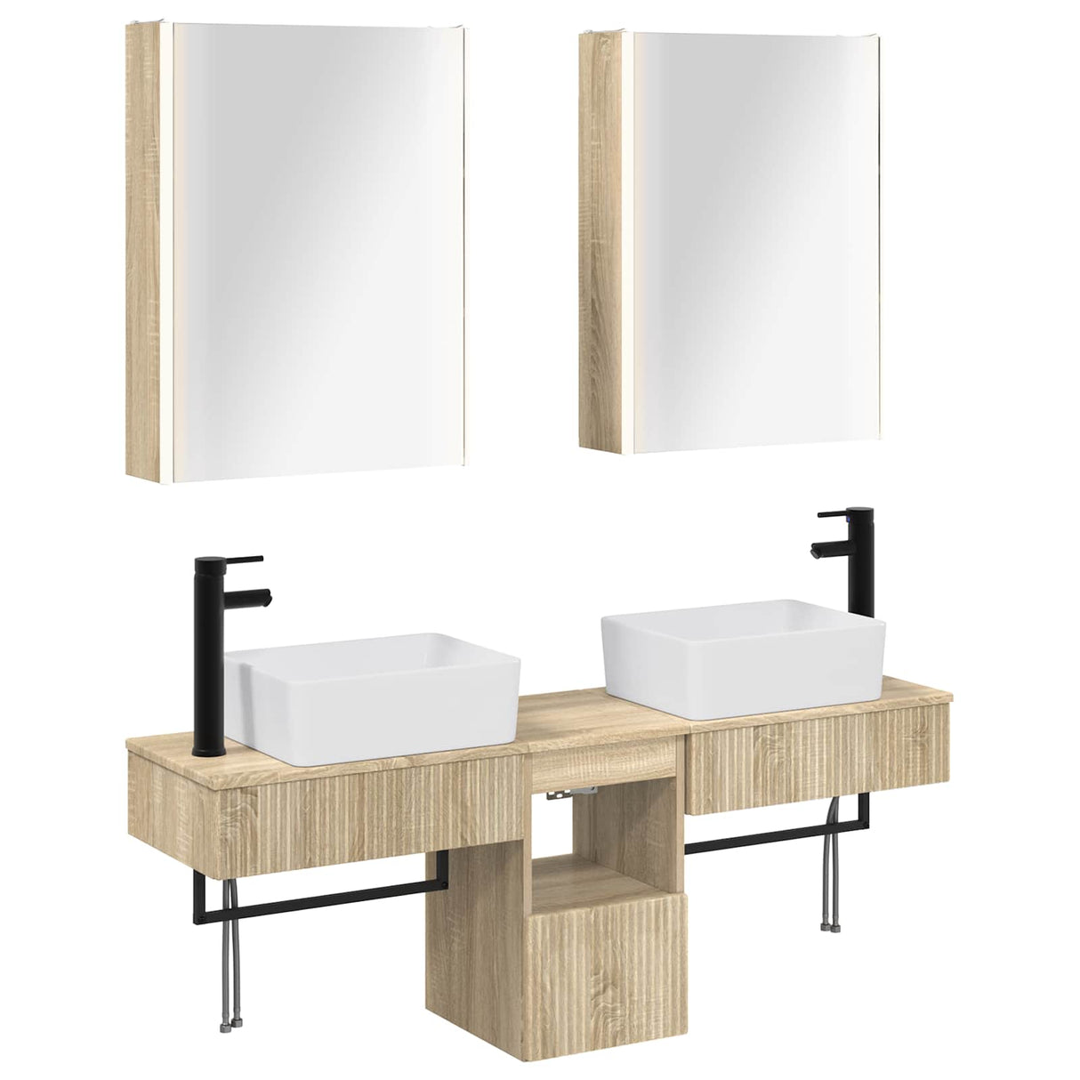 vidaXL Badkamerkast set 5 st Sonoma Eiken Bewerkt hout