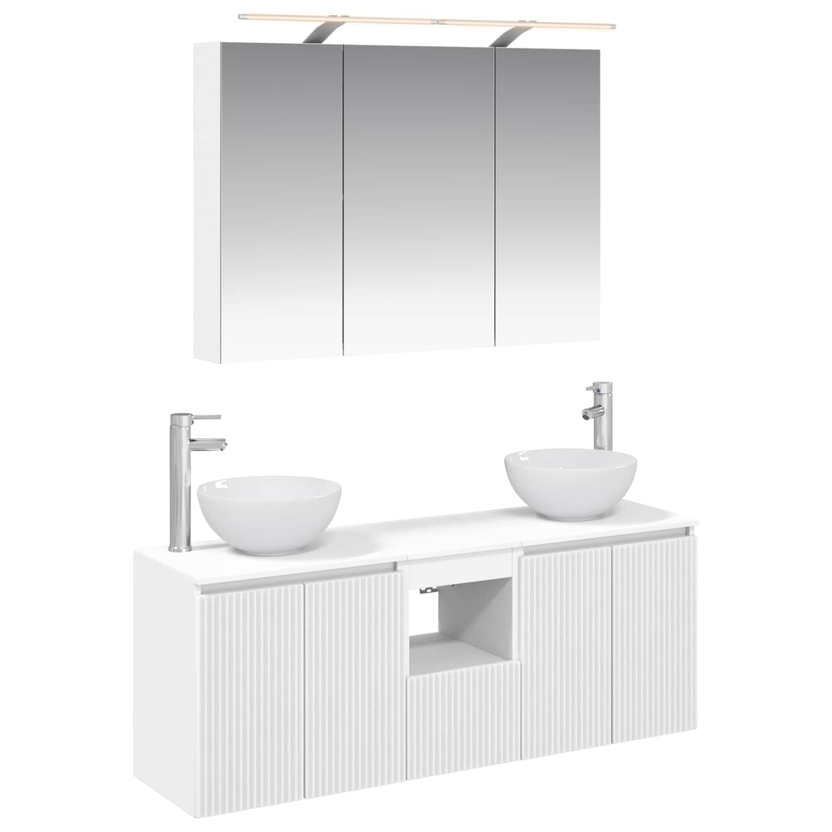 vidaXL Badkamerkast set 4 pcs Wit 100 x 14,5 x 70 cm Bewerkt hout