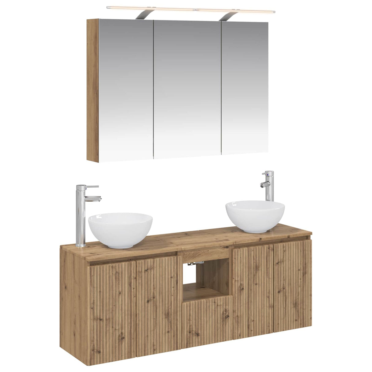 vidaXL Badkamerkast set 4 pcs Wit 100 x 14,5 x 70 cm Bewerkt hout