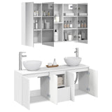 vidaXL Badkamerkast set 4 st Wit Bewerkt hout