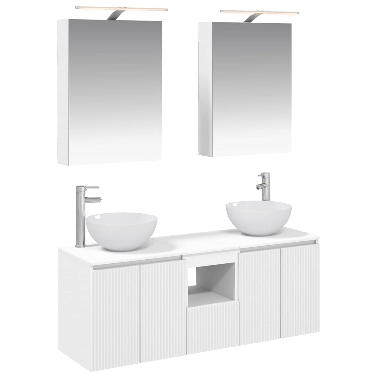 vidaXL Badkamerkast set 5 pcs Wit 50 x 14,5 x 70 cm Bewerkt hout