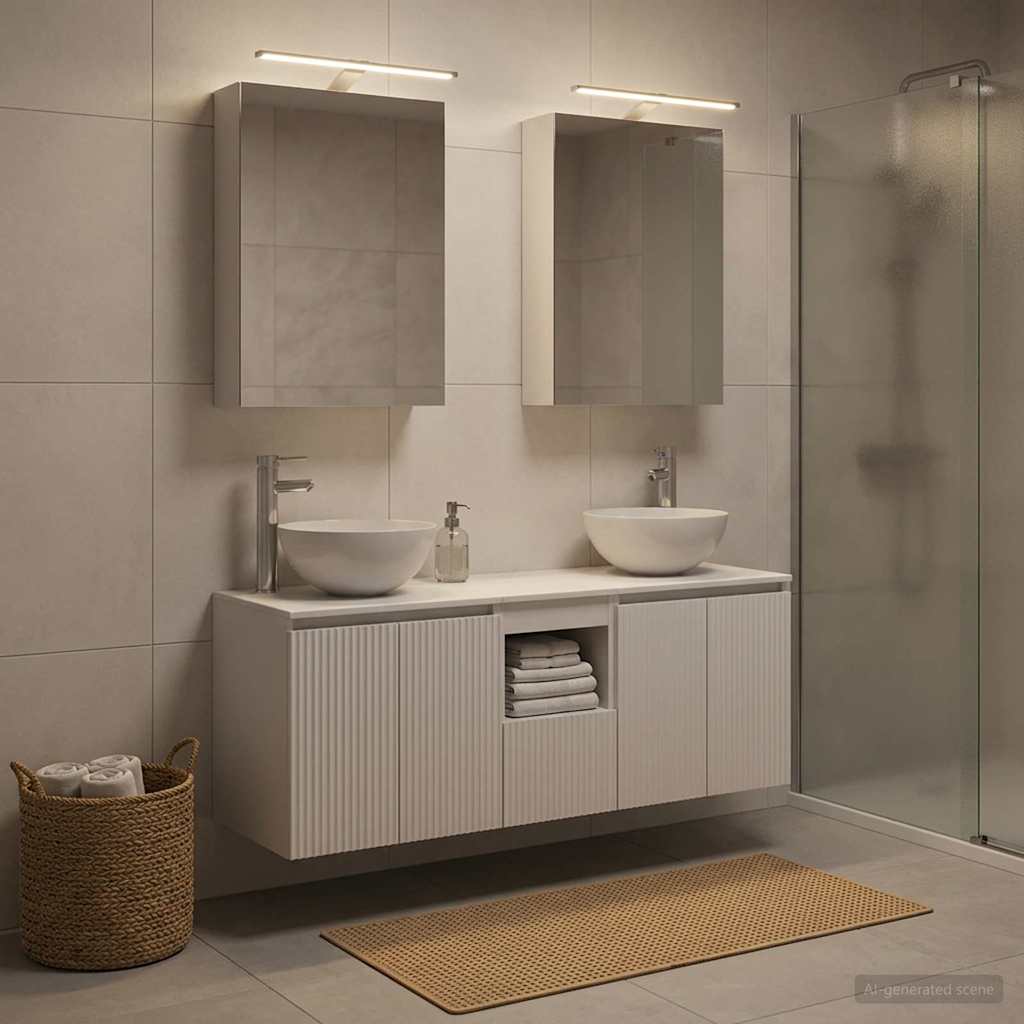 vidaXL Badkamerkast set 5 pcs Wit 50 x 14,5 x 70 cm Bewerkt hout