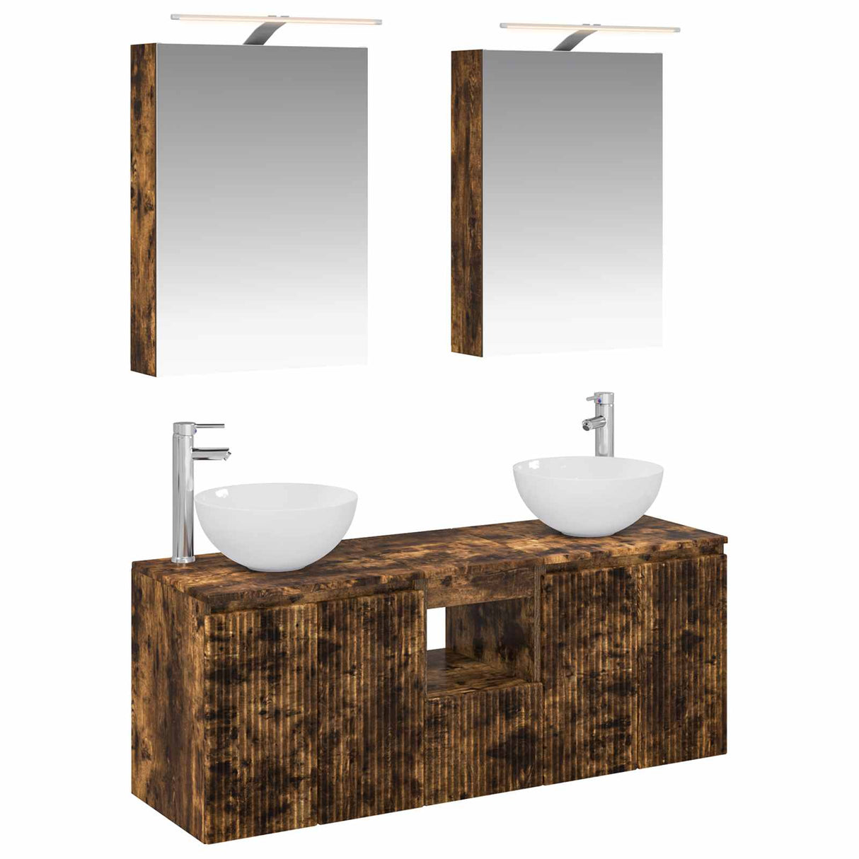 vidaXL Badkamerkast set 5 pcs Wit 50 x 14,5 x 70 cm Bewerkt hout