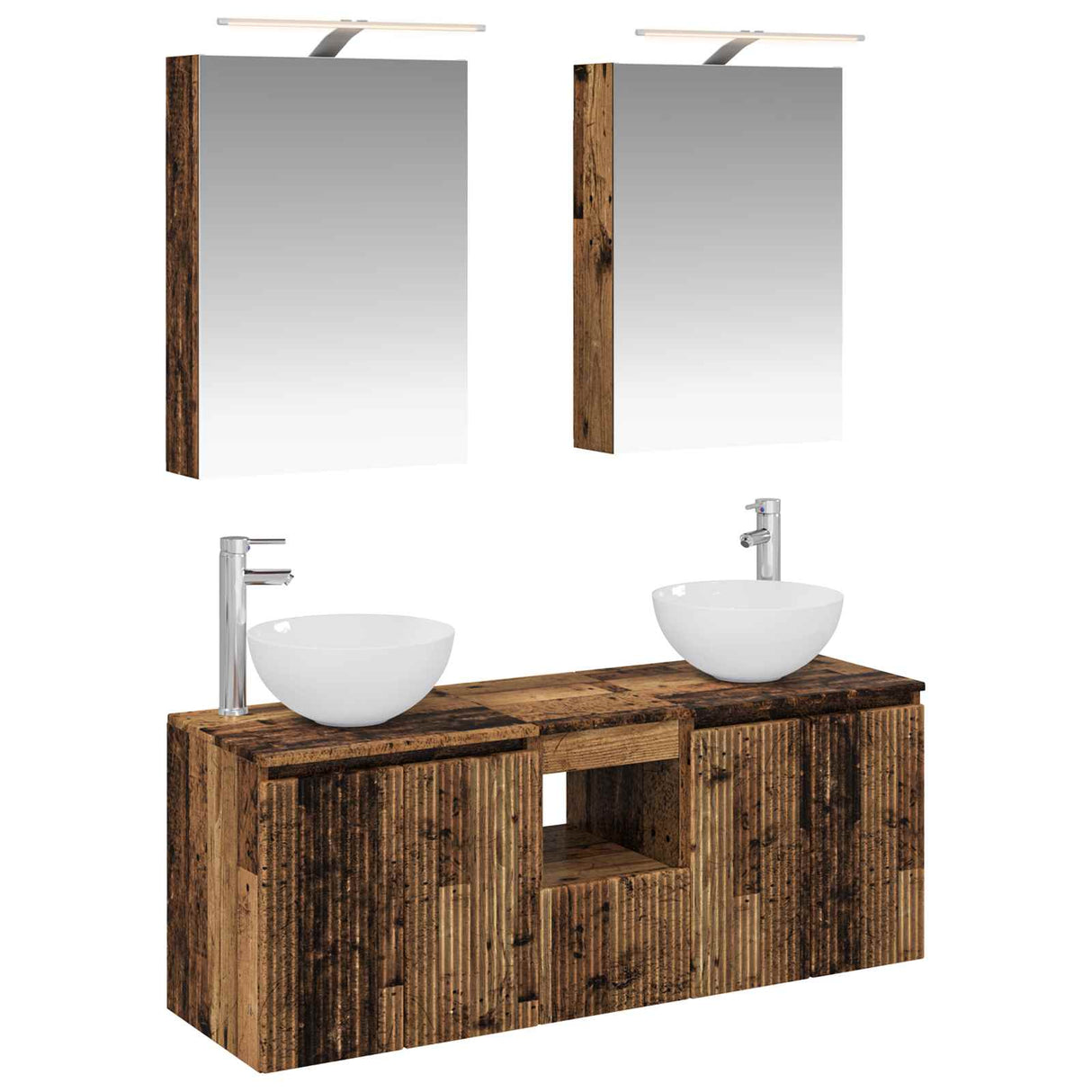 vidaXL Badkamerkast set 5 pcs Wit 50 x 14,5 x 70 cm Bewerkt hout
