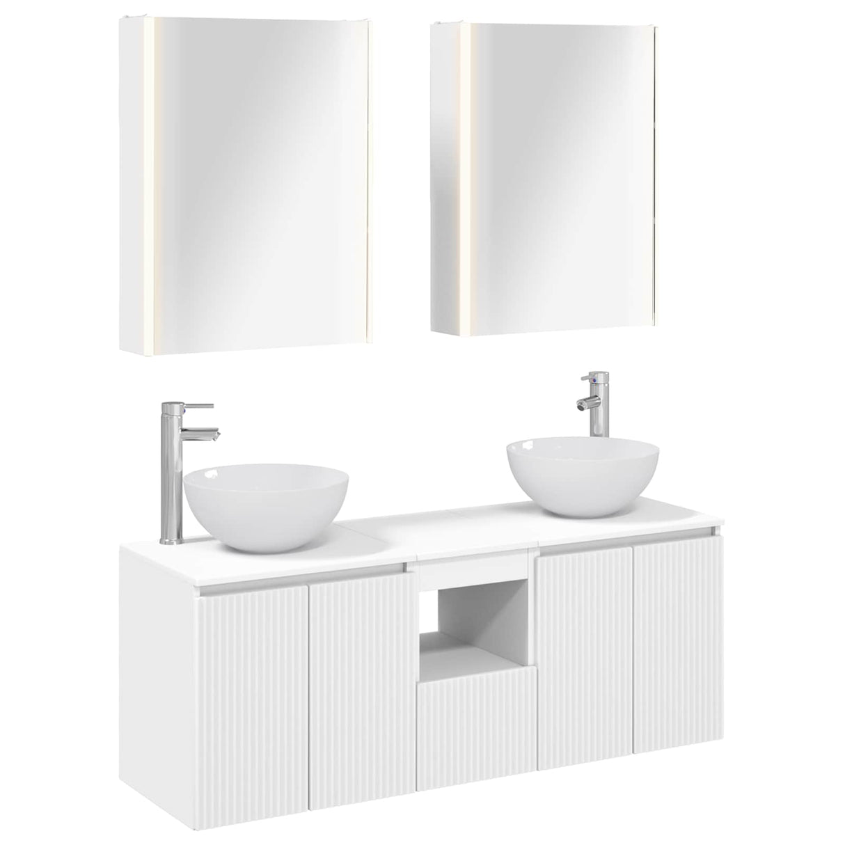 vidaXL Badkamerkast set 5 pcs Wit 53 x 15,5 x 70 cm Bewerkt hout