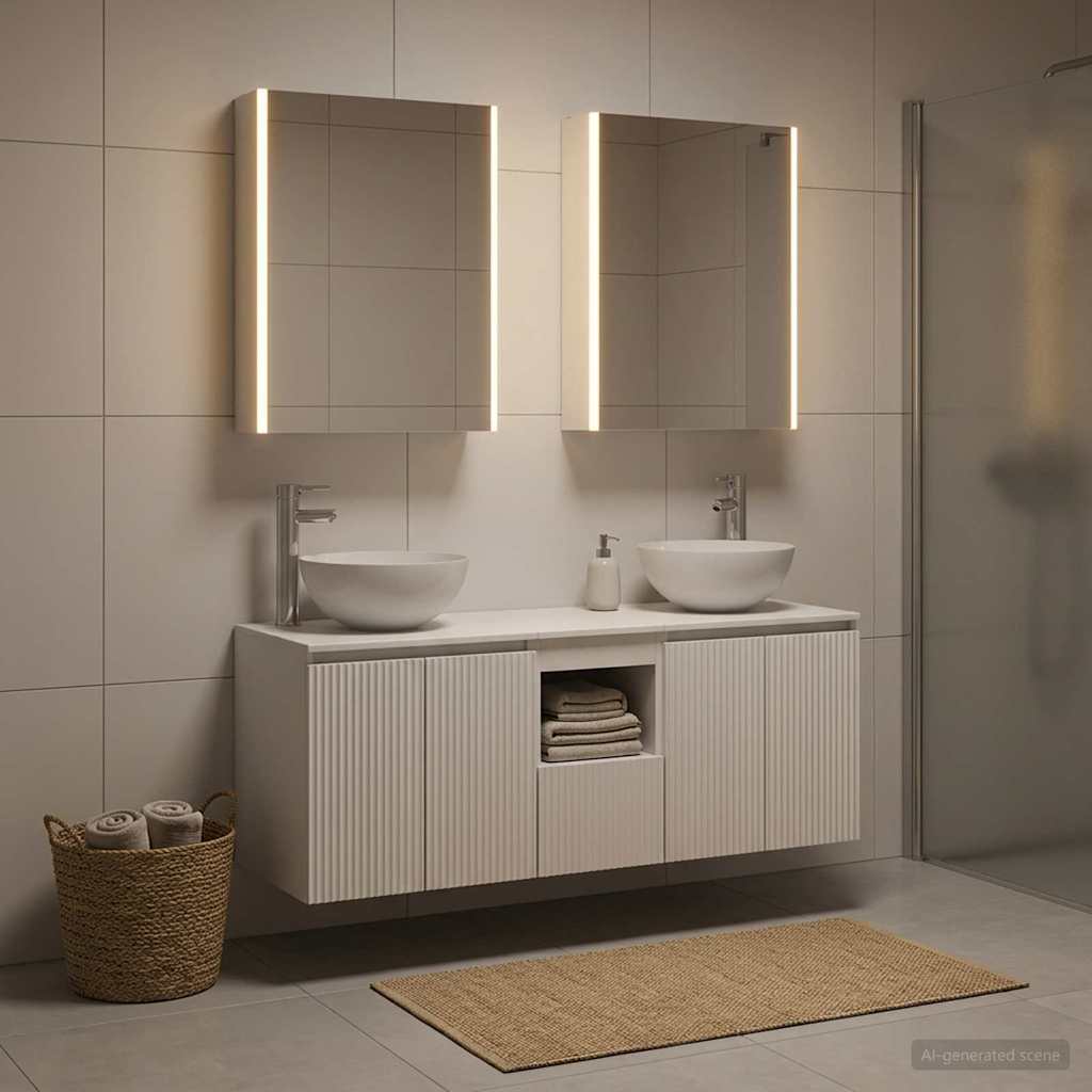 vidaXL Badkamerkast set 5 pcs Wit 53 x 15,5 x 70 cm Bewerkt hout