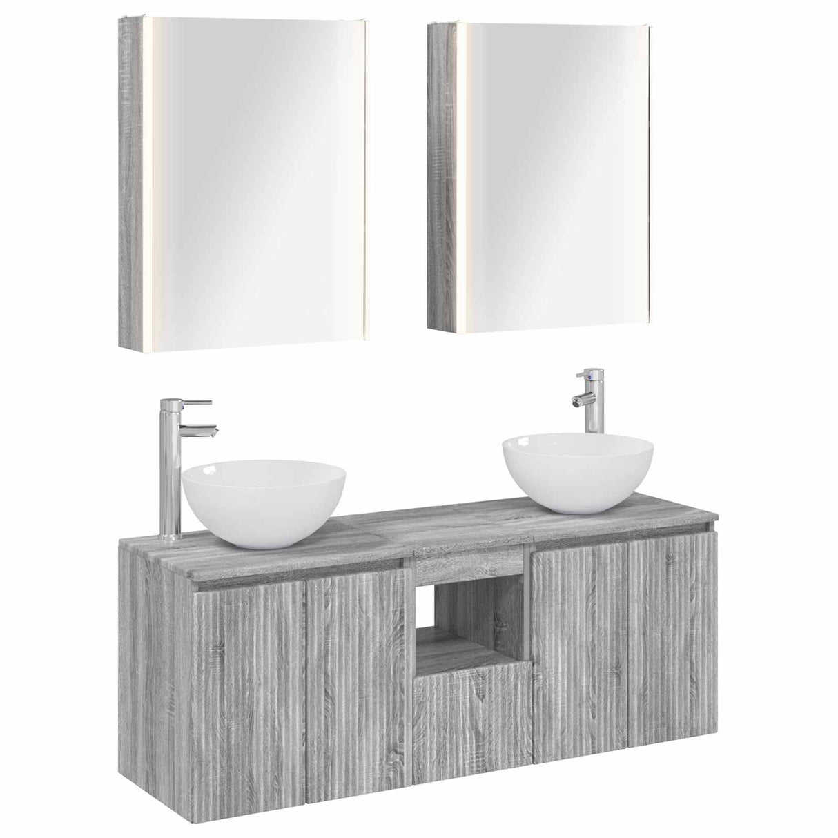 vidaXL Badkamerkast set 5 pcs Wit 53 x 15,5 x 70 cm Bewerkt hout