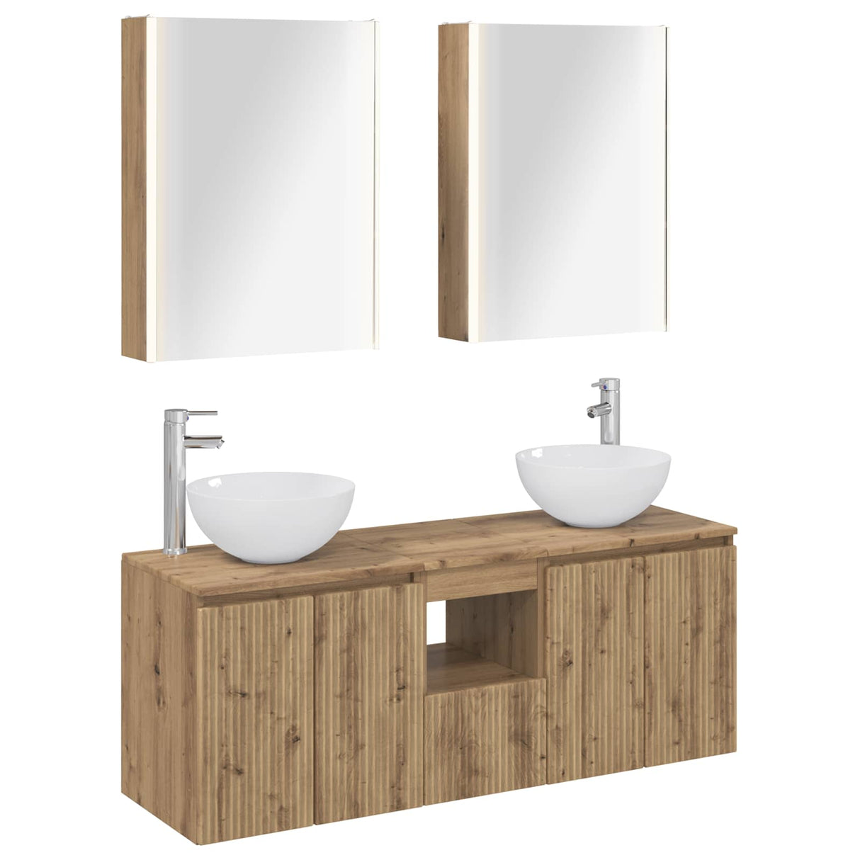 vidaXL Badkamerkast set 5 pcs Wit 53 x 15,5 x 70 cm Bewerkt hout