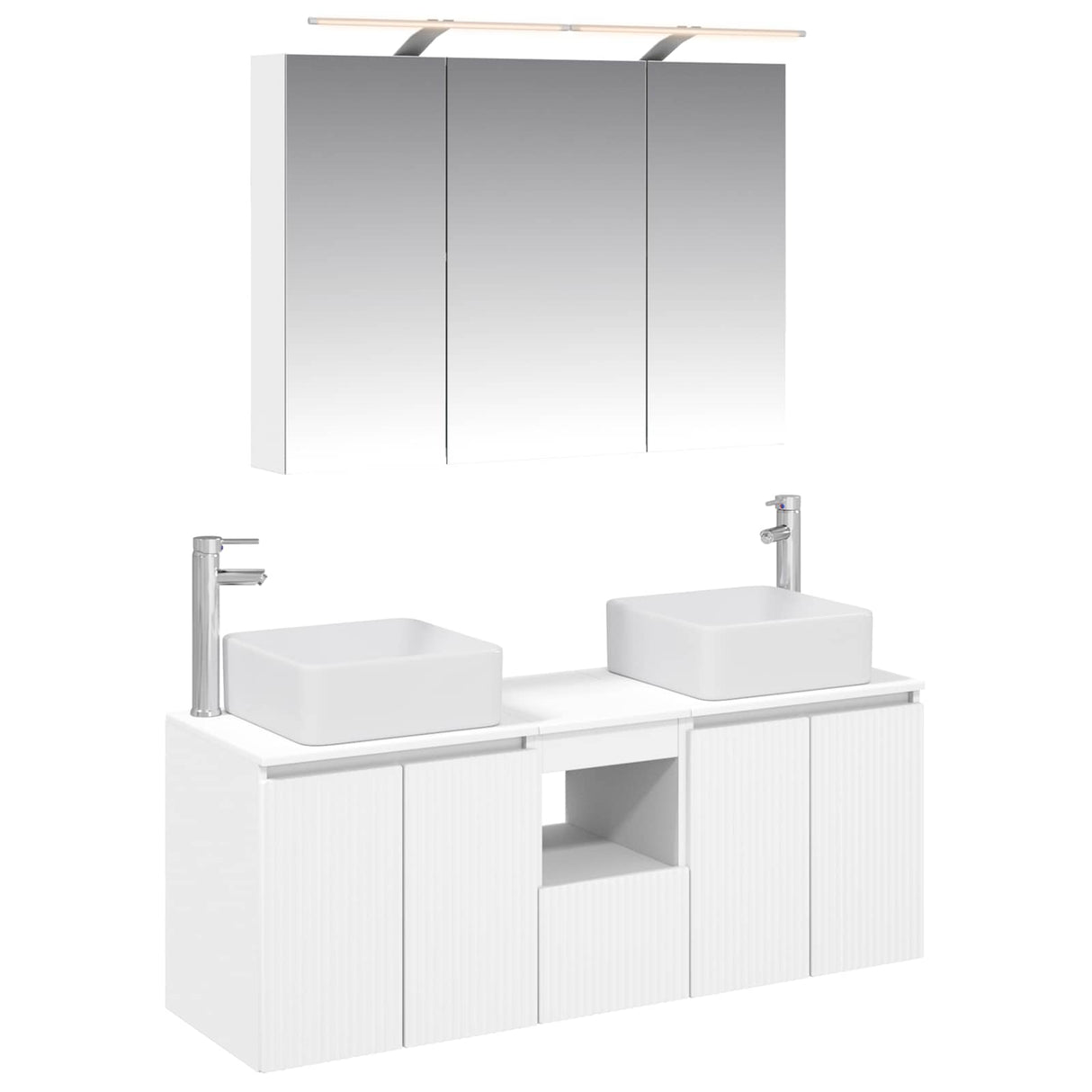 vidaXL Badkamerkast set 4 pcs Wit 100 x 14,5 x 70 cm Bewerkt hout