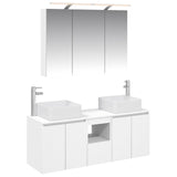 vidaXL Badkamerkast set 4 pcs Wit 100 x 14,5 x 70 cm Bewerkt hout