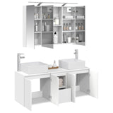 vidaXL Badkamerkast set 4 pcs Wit 100 x 14,5 x 70 cm Bewerkt hout