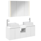 vidaXL Badkamerkast set 4 pcs Wit Bewerkt hout