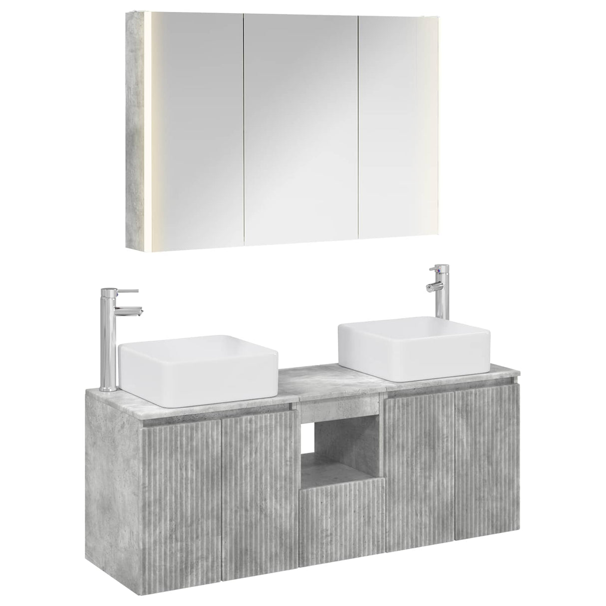 vidaXL Badkamerkast set 4 pcs Wit Bewerkt hout