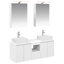 vidaXL Badkamerkast set 5 pcs Wit Bewerkt hout